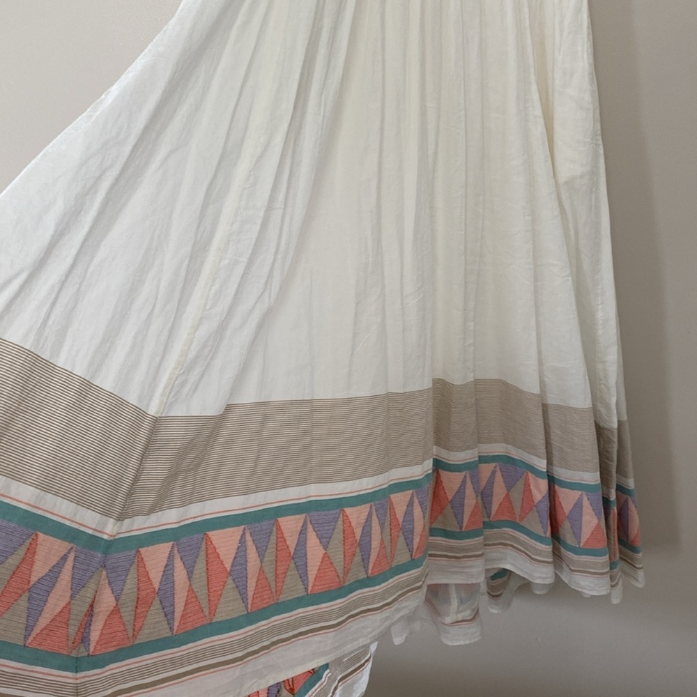 Free People Lulu Embroidered‎ Midi Dress Drawstring Waist Endless Summer Size XS - Picture 7 of 16
